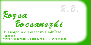 rozsa bocsanszki business card